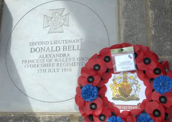 Lt Bells paving stone memorial at the town centre war memorial.