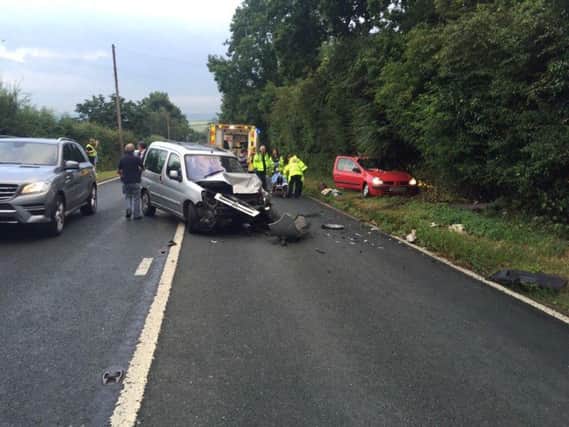 Scene of crash on A61 - image supplied by Sgt Paul Cording