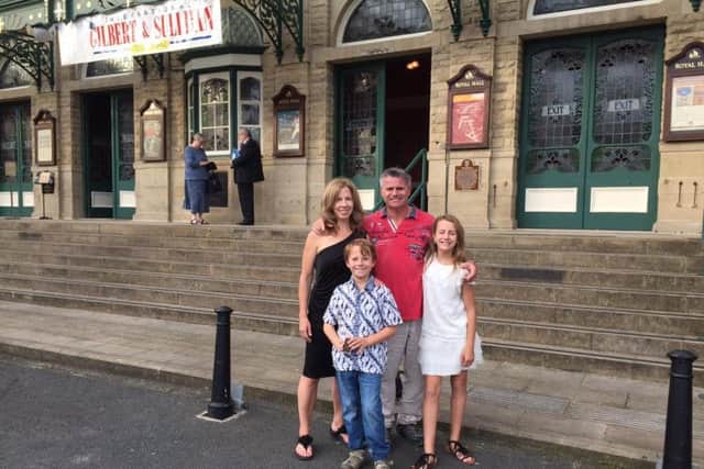 Young Capri with her mum Kerrie, dad Tom and brother Bowen Everitt outside Harrogate's Royal Hall..