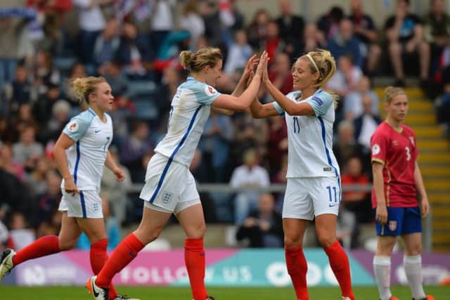 Rachel Daly scored on her England debut against Serbia
