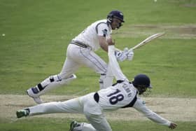 Yorkshire captain Andrew Gale made his highest score of the season, scoring 83 at Old Trafford.