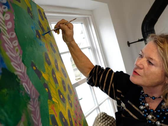 Great North Art Show artist Lesley Seeger. (Photo by Joseph Thomas)