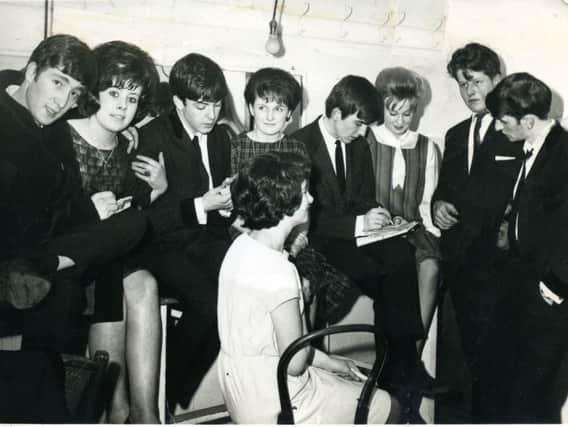 The Beatles pictured backstage at Harrogate's Royal Hall in 1963.
