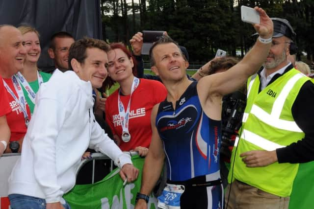 Brownlee Tri at Harewood House Triathlon
Alistair and Jonny Brownlee     24th sept 2016
 Alistair Brownlee  with fans