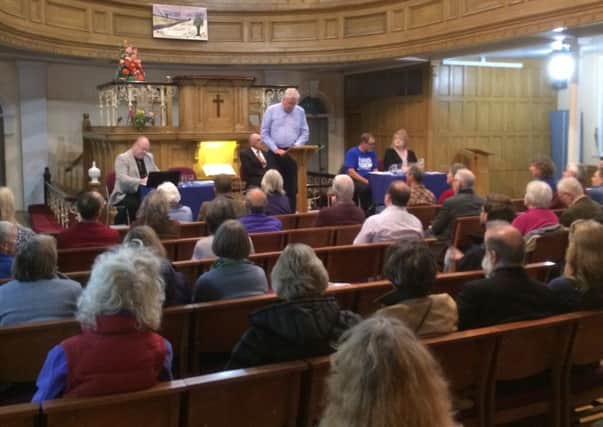 Harrogate Debate is a relatively new, not for profit organisation, which has already held a number of high profile debates in the Council Chamber or Wesley Chapel. This photo is from the recent debate on fracking.