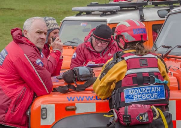Members of the Upper Wharfedale Fell Rescue Association (Uwfra) during a recent practice session. Photograph taken by Uwfra team member Sara Spillett.