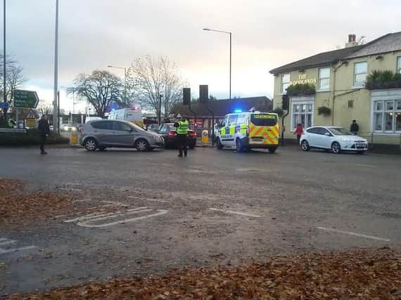 Crash on Wetherby Road - picture by James Pollard