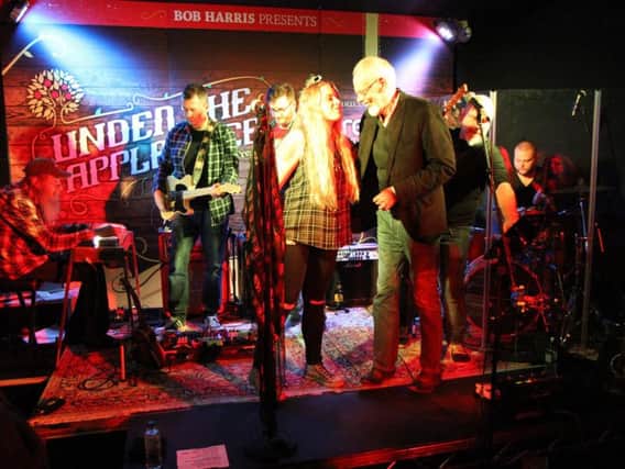 Bob Harris introduces the Holly Rose Webber Band at an exclusive gig at Warehouse recording studios in Harrogate. (Pictures by Stuart Rhodes)