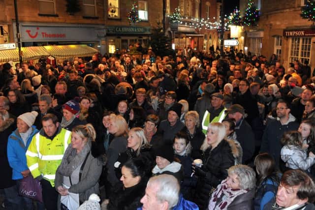 24 November 2016.......  Crowds at the switch-on  of Wetherby christmas lights. Picture Tony Johnson.