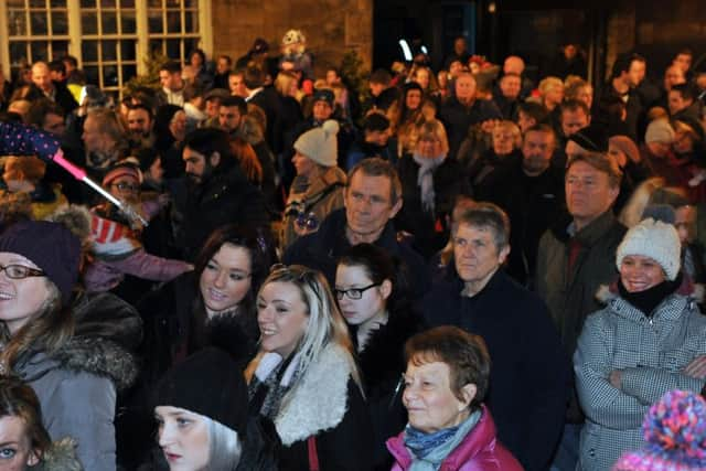 24 November 2016.......  Crowds at the switch-on  of Wetherby christmas lights. Picture Tony Johnson.