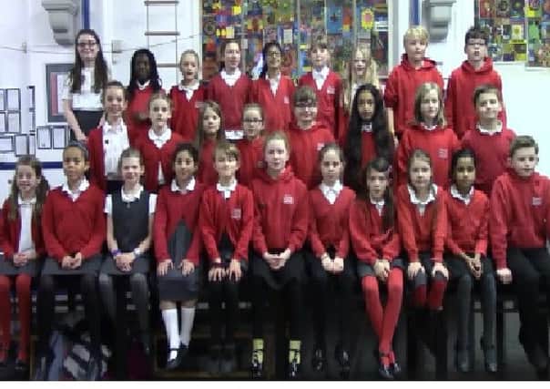 Pupils at Western Primary School, Harrogate perform their Song for Christmas