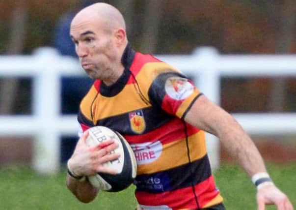 Harrogate RUFC's Dave Doherty in action against Preston Grasshoppers. Picture: Richard Bown