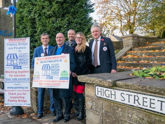 The leading members of Pateley Bridge's brilliant 'Great British High Street competition' bid team with Julian Smith, MP for Skipton and Ripon.