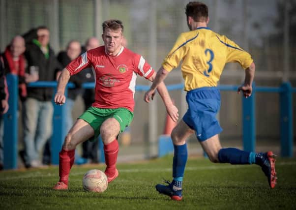 Jordan Hendrie was in fine form for Harrogate Railway as they thrashed Retford United 5-0. Picture: Caught Light Photography
