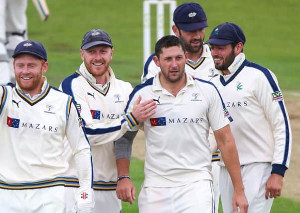 FAMILIAR FACE: Yorkshire's Tim Bresnan with Andrew Gale. Picture: Alex Whitehead/SWpix.com