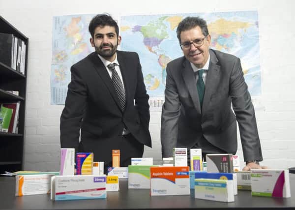 CurePharma director Mustafa Al-Shalechy (left) with Chamber International senior export adviser David Attia. (S)