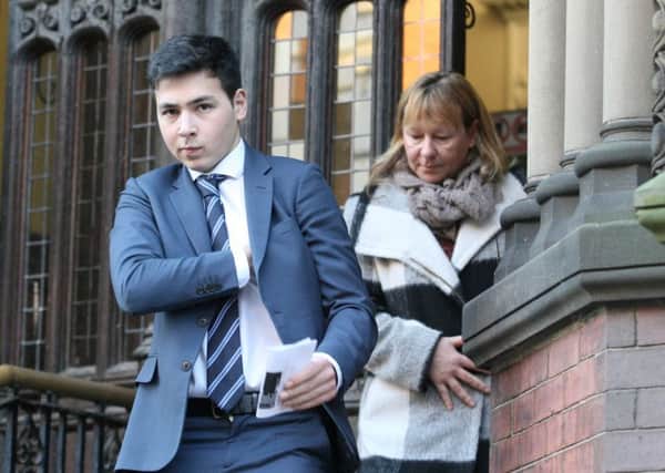 James Benaddi, 19, leaves York Magistrates' Court with his mother, Janette. Picture: Ross Parry Agency