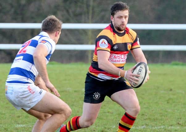 Noel Minikin scored a try on his 100th appearance for Harrogate RUFC, but it was not enough to save his side from defeat at South Leicester. Picture: Richard Bown