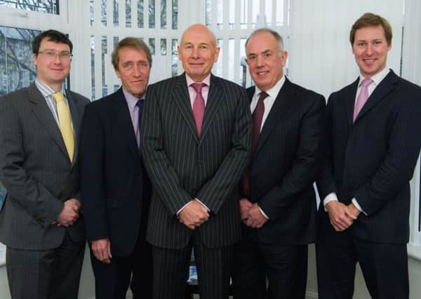 Two Harrogate accountancy firms join forces in merger: John Campbell, managing director of DSC (centre) with DSC directors  John Garbutt and Graham French and David Fisher and Alistair Wilkinson, previously of Fisher Wilkinson.