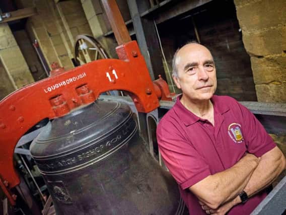 Robert Wood, 62, found himself impaled on an 106-year-old church bell