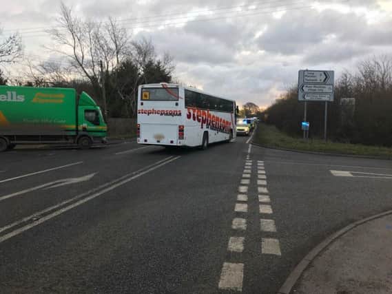 Crash between bus and a car - image supplied by Paul Cording