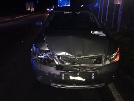 Car crash on Swindon Lane - image supplied by TC David Minto (s)