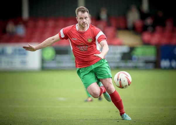 Stephen Bromley netted the decisive goal as Harrogate Railway won at AFC Mansfield. Picture: Caught Light Photography