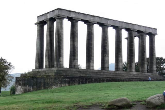 The unfinished Waterloo Monument on Calton Hill, Edinburgh. (Copyright - David Winpenny)