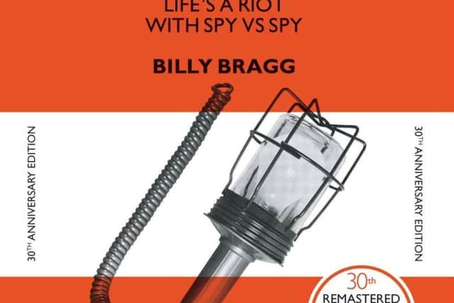 The cover of Billy Bragg's breakthrough mini album Life's a Riot with Spy Vs Spy in the early 1980s.