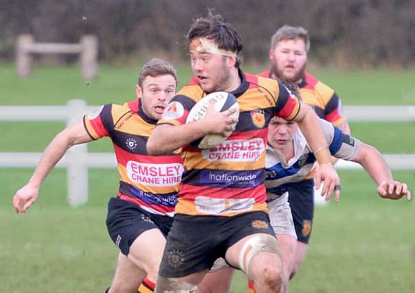 Guy Coser grabbed a crucial try for Harrogate RUFC at Sheffield Tigers. Picture: Richard Bown
