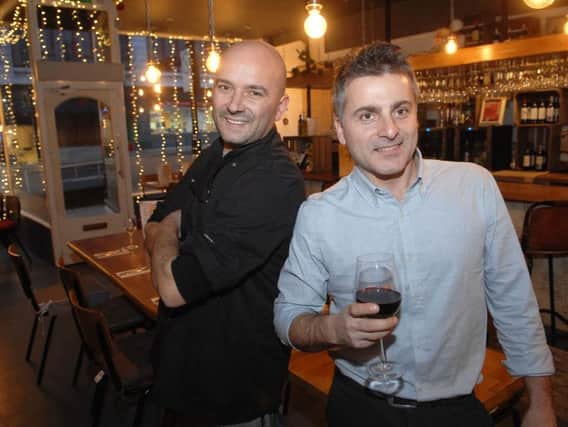 Papas owner Olsi Papa with chef Ilias Begias in the new Harrogate Greek and Mediterrean restaurant. (1701176AM1)