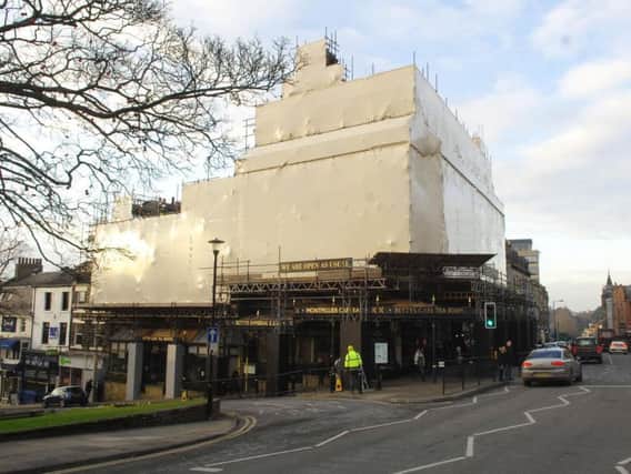 Under wraps - How Bettys on Parliament Street looked this week.