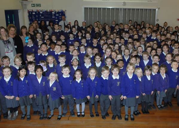 Children and staff at St Josephs Catholic Primary School, Harrogate (NADV 1701232AM1). Photo by Adrian Murray