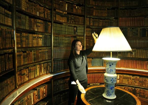 Rachel Curwen, Housekeeper at Harewood House cleaning  the library in preparation for  the 2017 season. Picture: Gary Longbottom