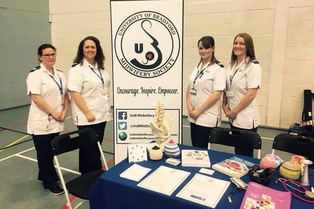 Students and members of the University of Bradford's Midwifery Society. Picture: Gemma Brice