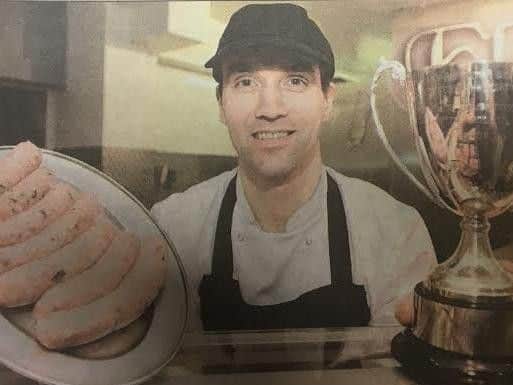 Back then, Gordon (owner) holds up his award-winning sausages which were dubbed the best bangers in Britain!
