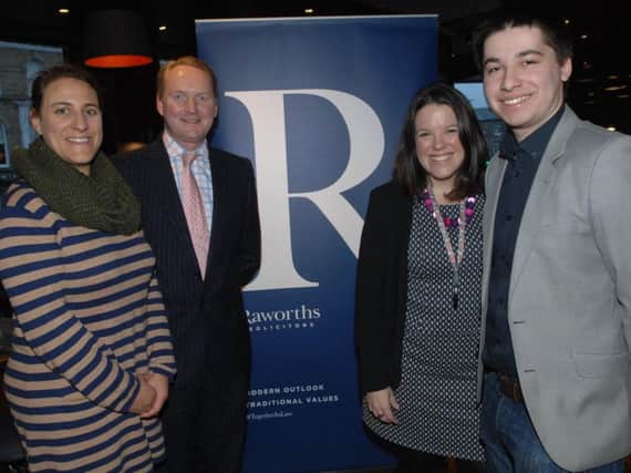 Pictured at the Harrogate Film Festival pre-launch event - Liz Theakston,  Jonathan Mortimer, Katrina McCluskie and Adam Chandler. (1702071AM3)
