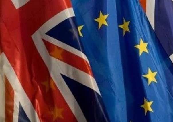 EU and UK flags together