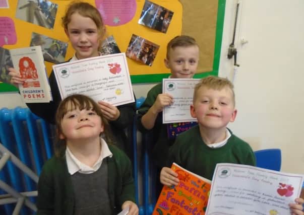 Winners of the love poetry competition at Willow Tree Community Primary School, Harrogate