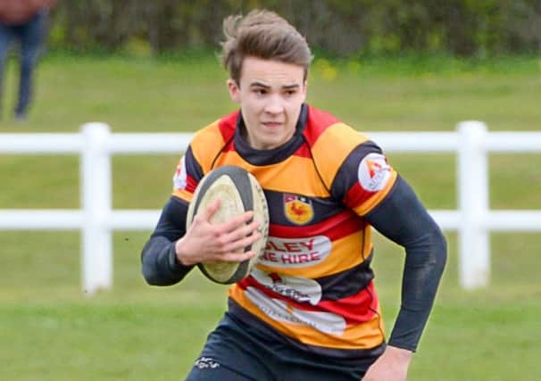 Harry Barnard scored Harrogate's only try in their home defeat to Sale. Picture: Richard Bown