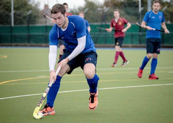Charles Edmondson scored three times in the space of 90 seconds as Harrogate Mens 1sts beat Alderley Edge. Picture: Caught Light Photography