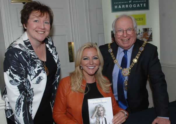 NADV 1702931AM9 Harrogate Business Lunch.The Deputy Mayor of Harrogate Coun. Christine Ryder and The Mayor of the Borough of Harrogate Coun. Nick Brown with Michelle Mone. (1702931AM9)