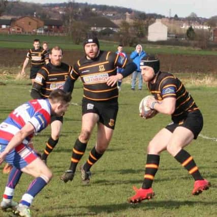 Gareth Bass on the charge for Harrogate Pythons at Castleford