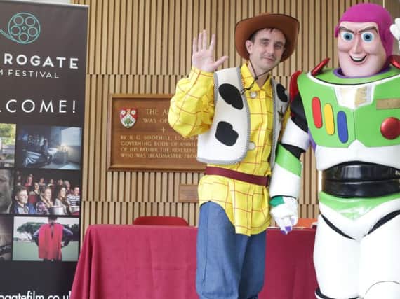 'Buzz Lightyear' and 'Woody' at a screening of Toy Story at Ashville College in Harrogate as part of Harrogate Film Festival.