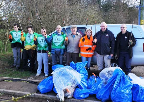 Volunteers at Hell Wath, near Ripon taking part in the Great British Spring Clean
