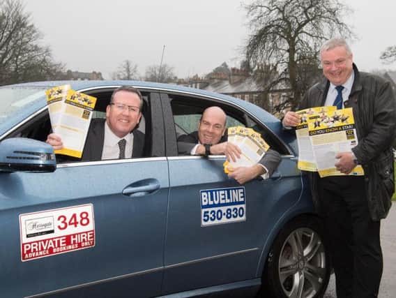 Town event organisers get a lift from Blueline, left to right Simon Cotton, David Ritson and Clive Smith (s).