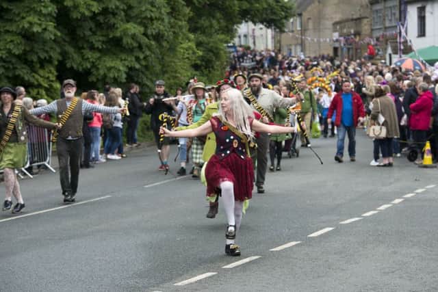 29 May 2017.
The Barwick-In-Elmet Maypole Festival parade makes its way down Main Street in the village.