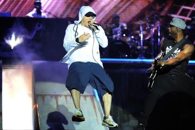 Sunday night headliner at Leeds Festival - Eminem on stage the last time he came to Bramham Park.