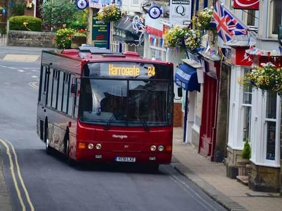 The no24 bus from Pateley Bridge-Harrogate.