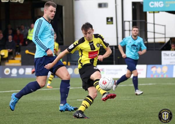 Jack Emmett was on target during Harrogate Town's FA Cup triumph over Penistone Church. Picture: Town Pix